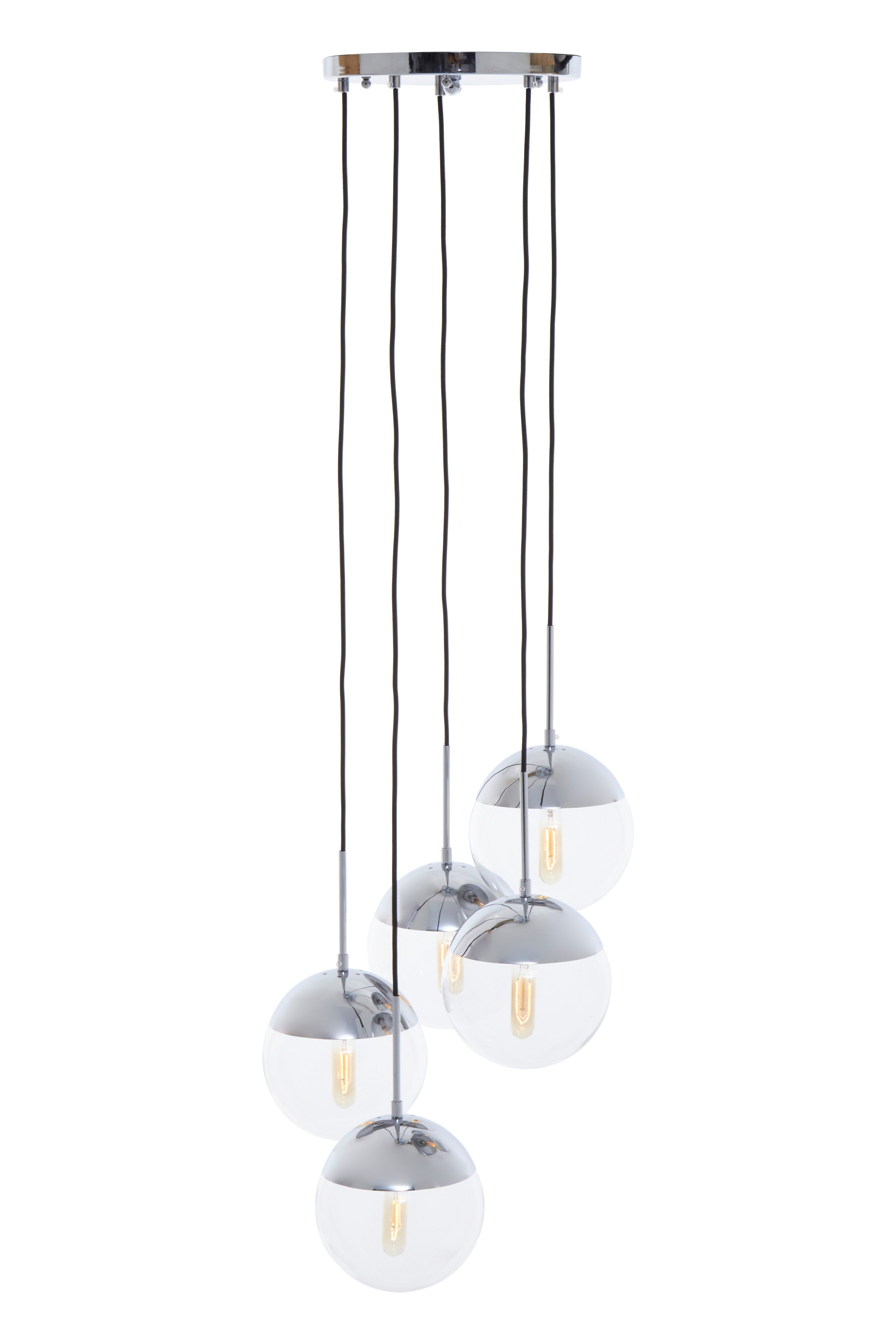 Kidston Chrome Finish Five Pendant Lights